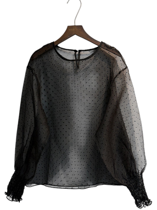 (-50%)dot organza top
