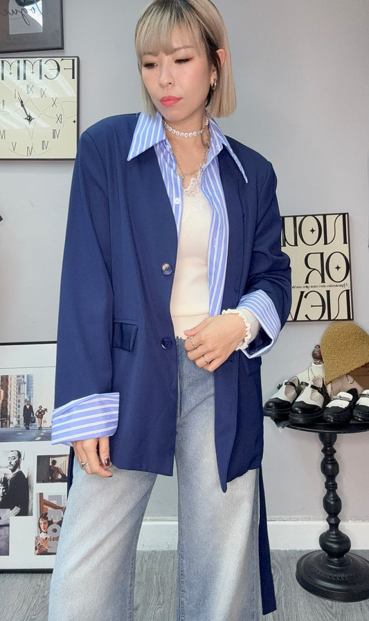 (26SS)(-30% off)fake two pieces strip inner Blazer #00300