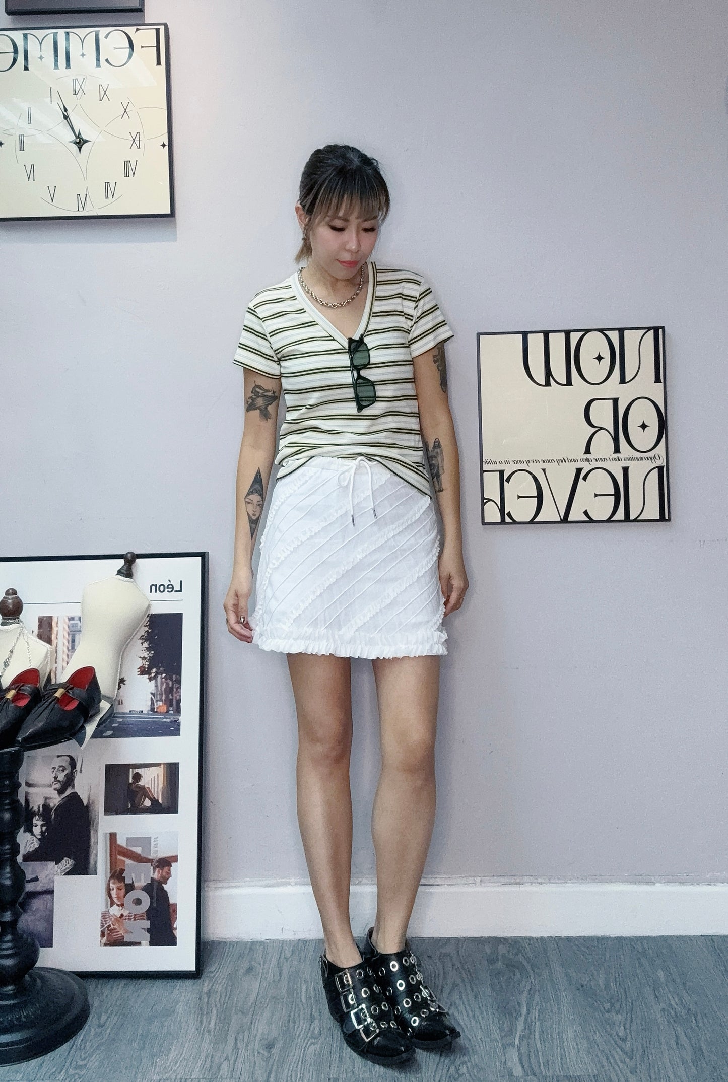 Back zip skirt #00554
