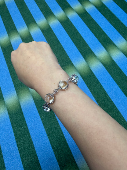 Transparent craft beads X snowflake bracelet