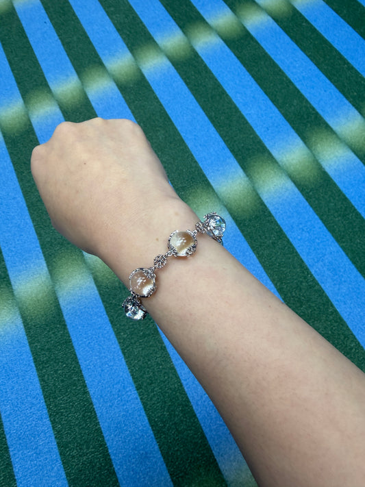 Transparent craft beads X snowflake bracelet