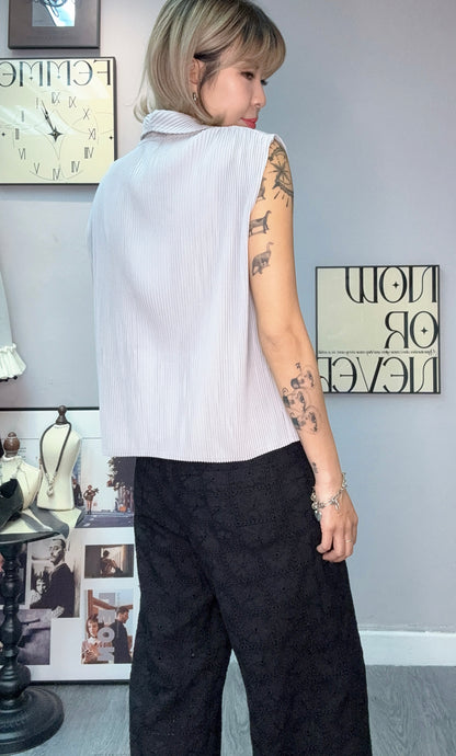 Pleated vest outer #00501