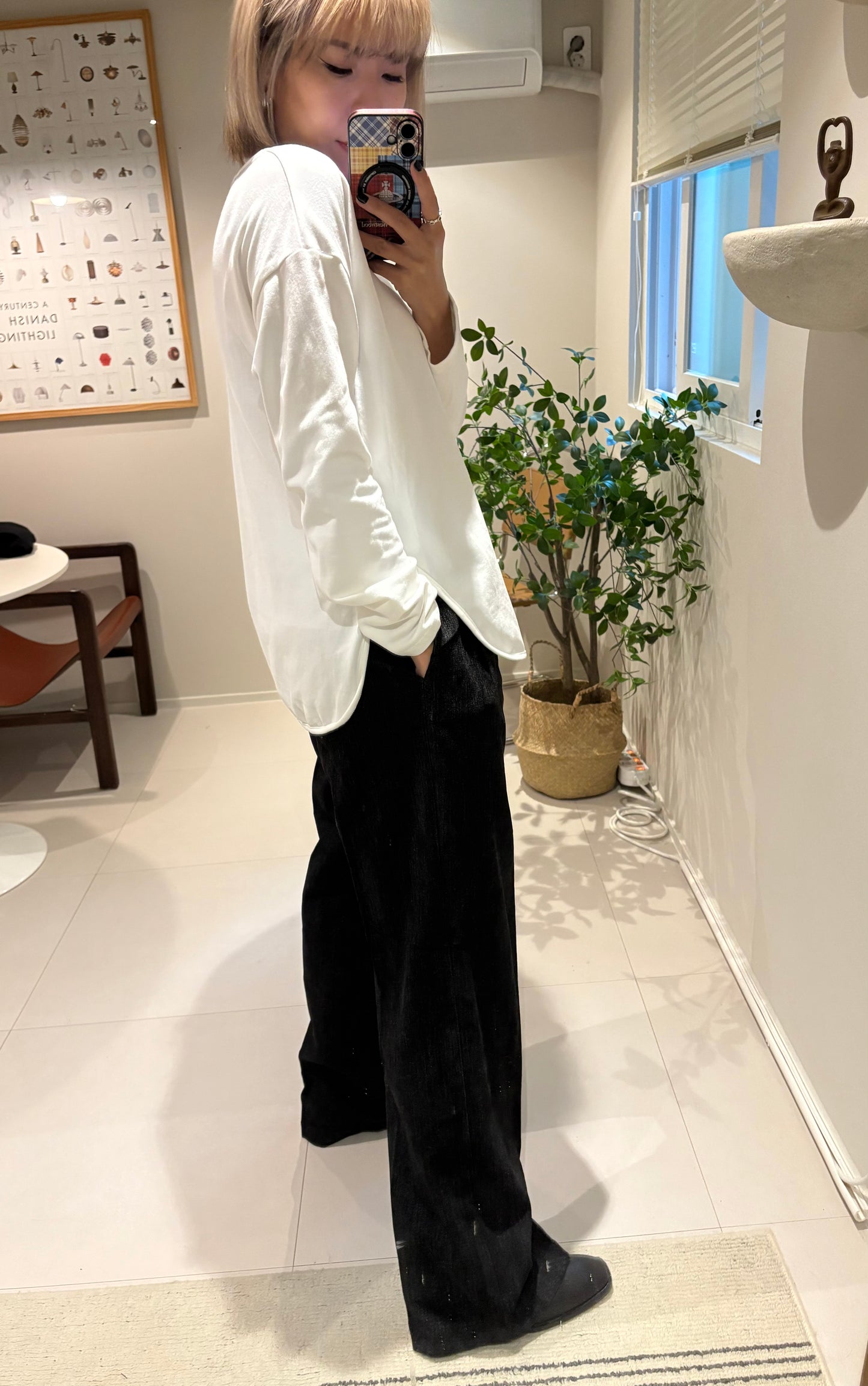 Round neck cotton tee #00012