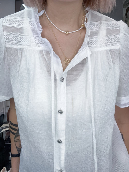 (-30%)Frill collar shirt #00803