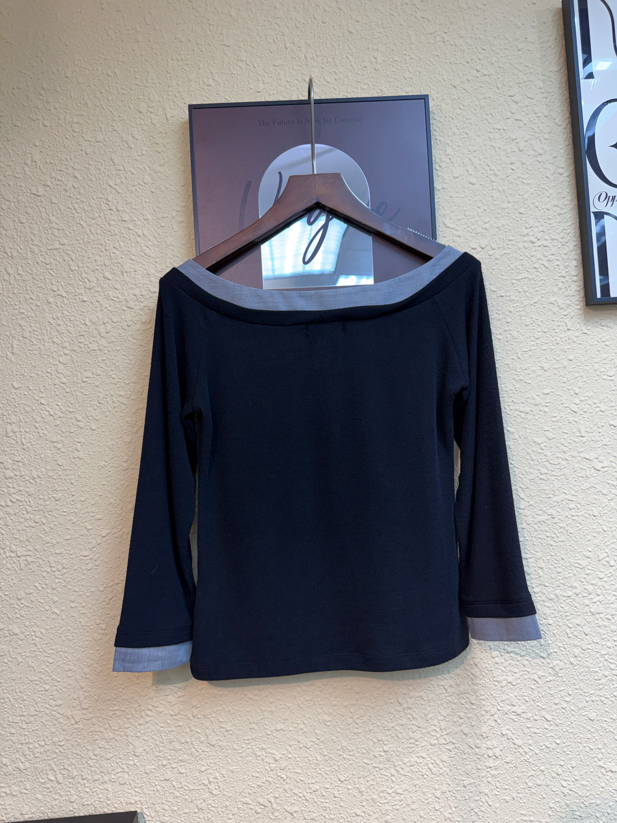 Double big collar top #00869