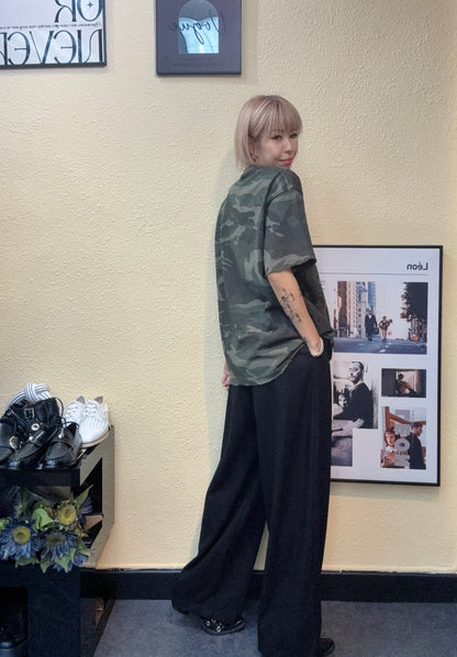 Camouflage mouth loose tee #00951