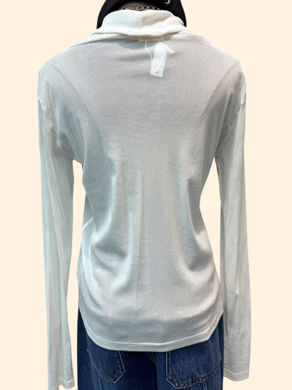 Crew collar see through top