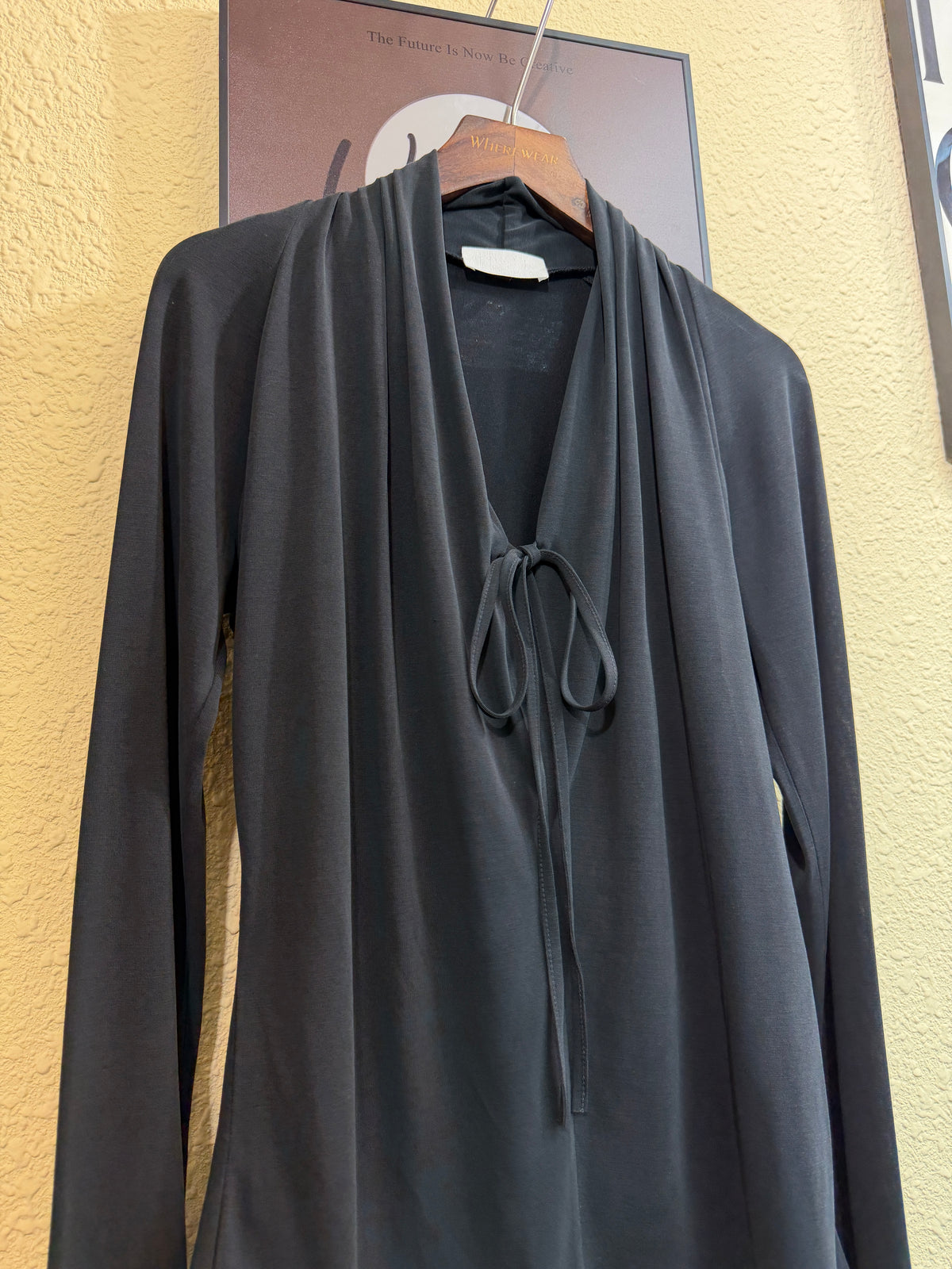 Front tie v neck modal top #01004