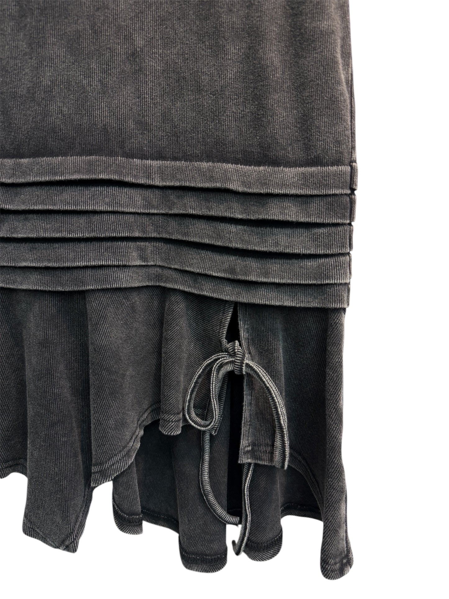 Washing rib long tank top #00502