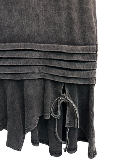 Washing rib long tank top #00502