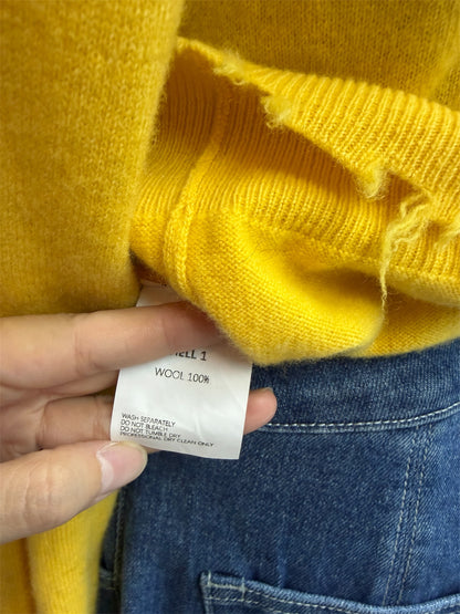 V neck wool top #00039