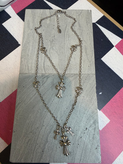 Double layered gothic oxidized necklace #ass013