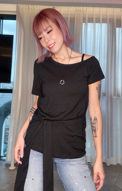 Tie waist tee #00815
