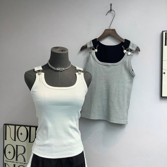 （-20%off)Buckle tank top