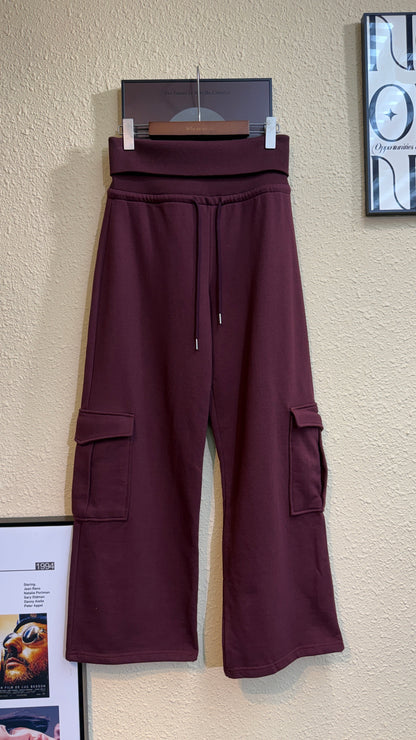 Fold-over waistband pants #00931