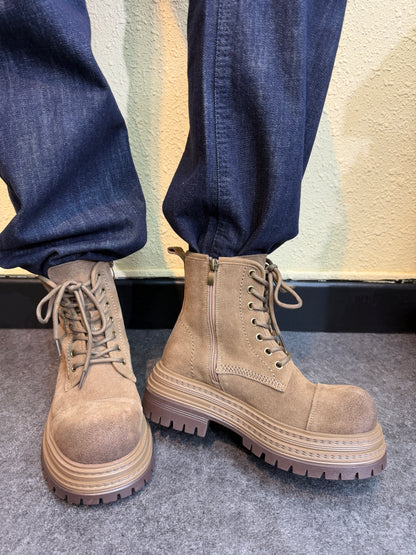 Suede Chucky combat boots