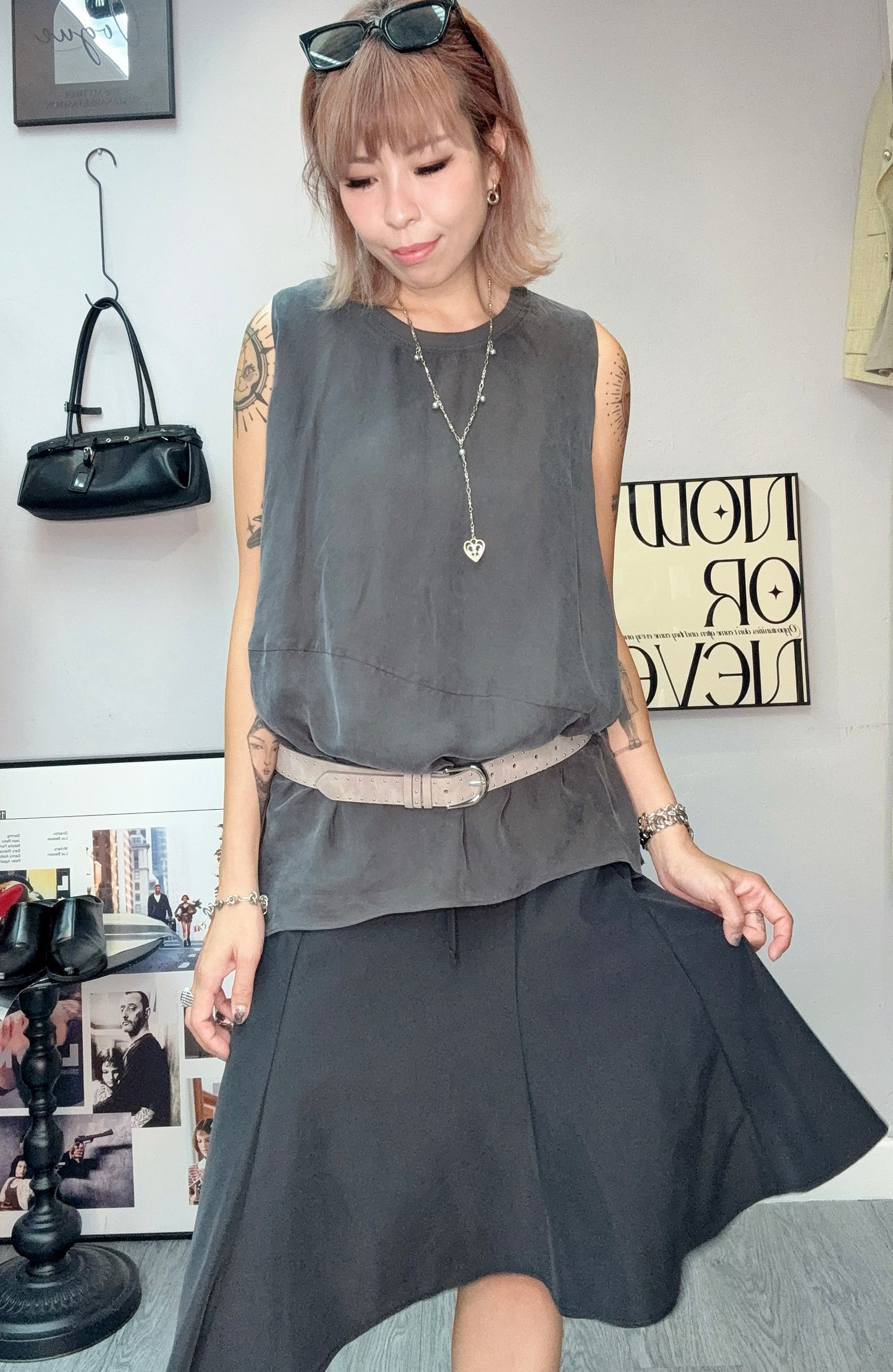 Plain silky tank #00634