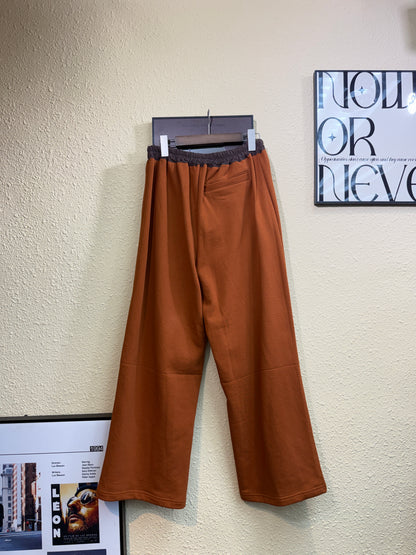 Two tone waist cotton pants #01047