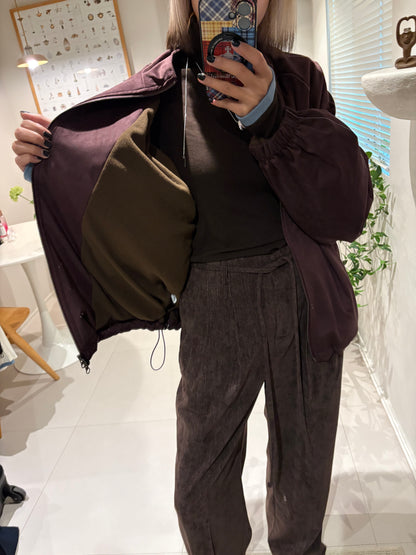 Back words fleece jacket #00011