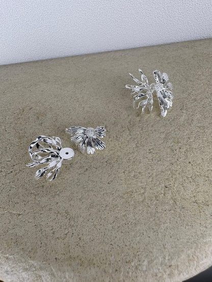 Front and back flower shaped earrings