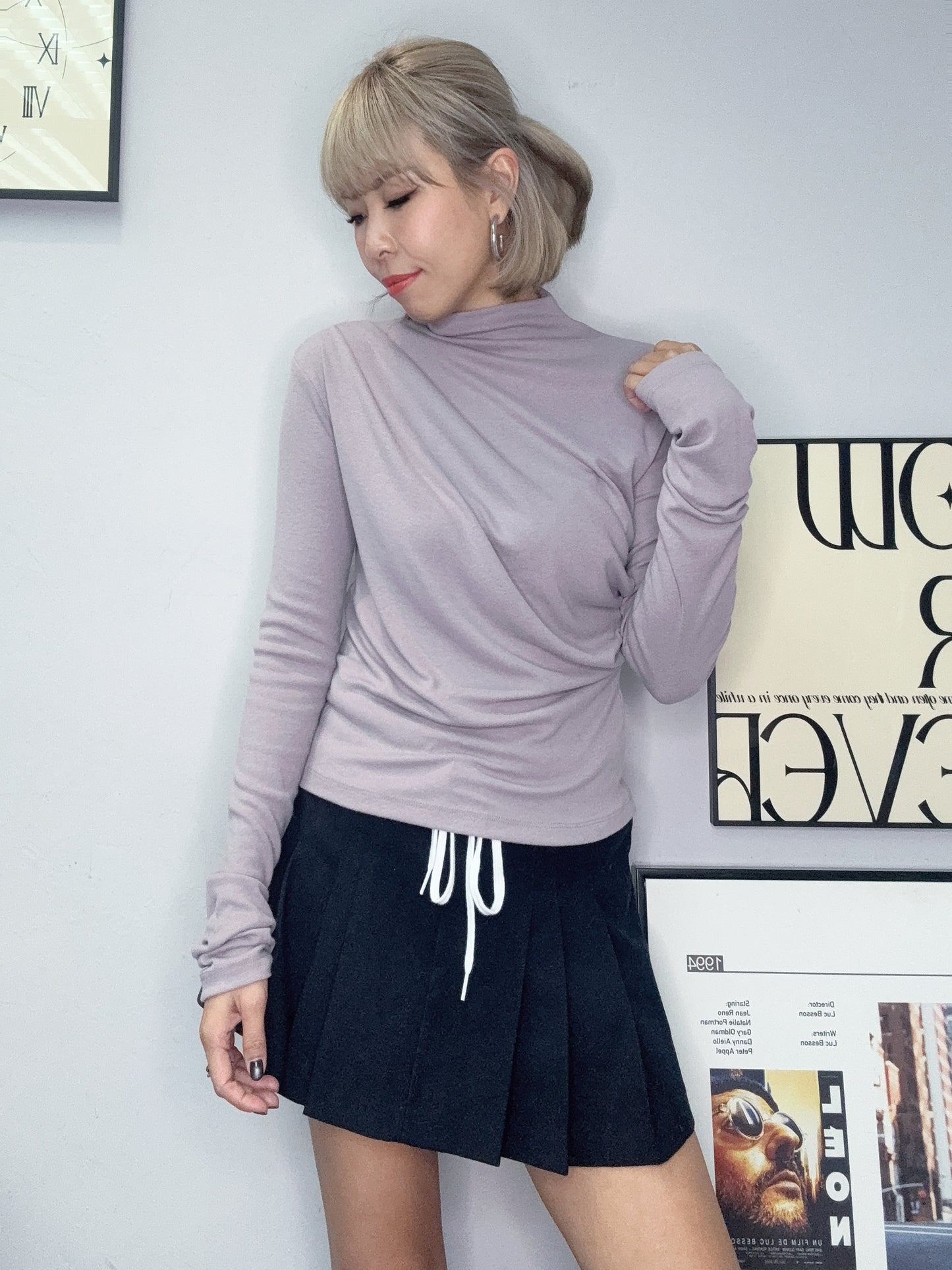 Gathered pleats top #00090