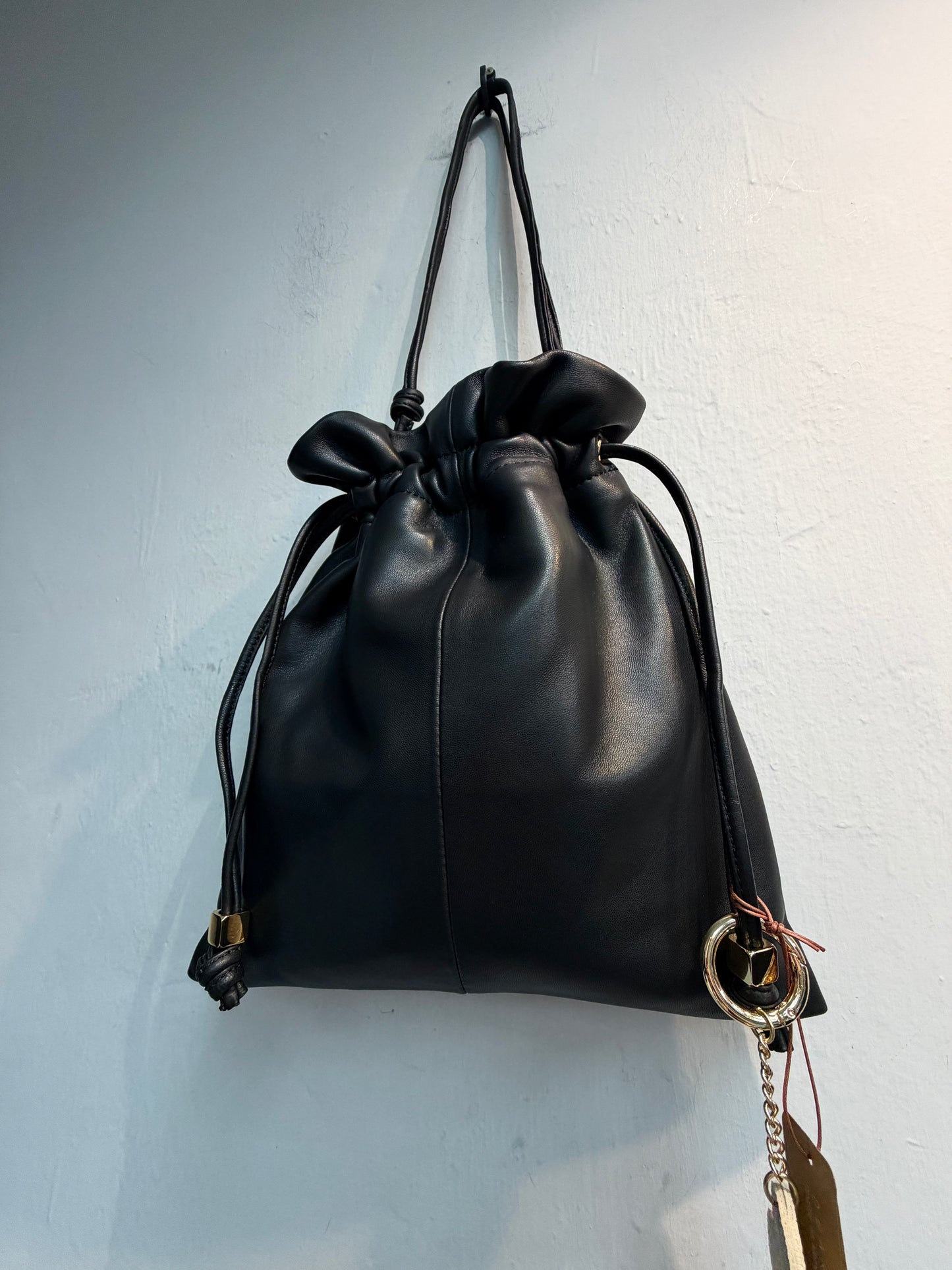 Lambskin drawstring bag