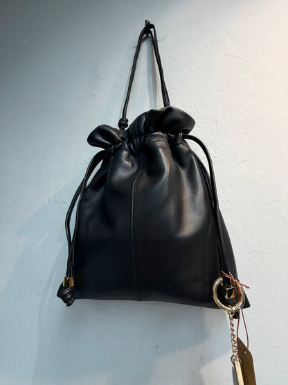 Lambskin drawstring bag
