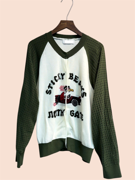 Cut out sleeves knit cardigan #00360