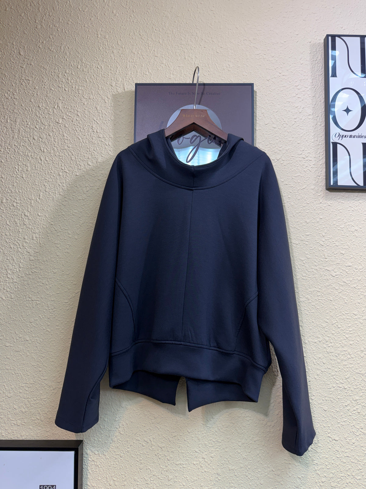With hat space cotton hoodie #01024