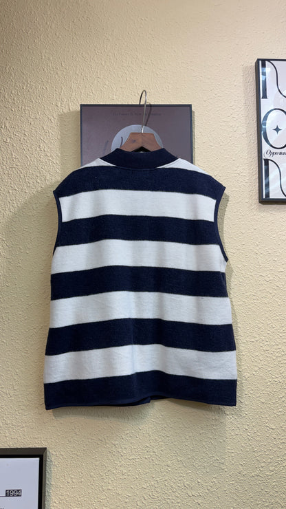 Striped blush cloth vest outer #01000
