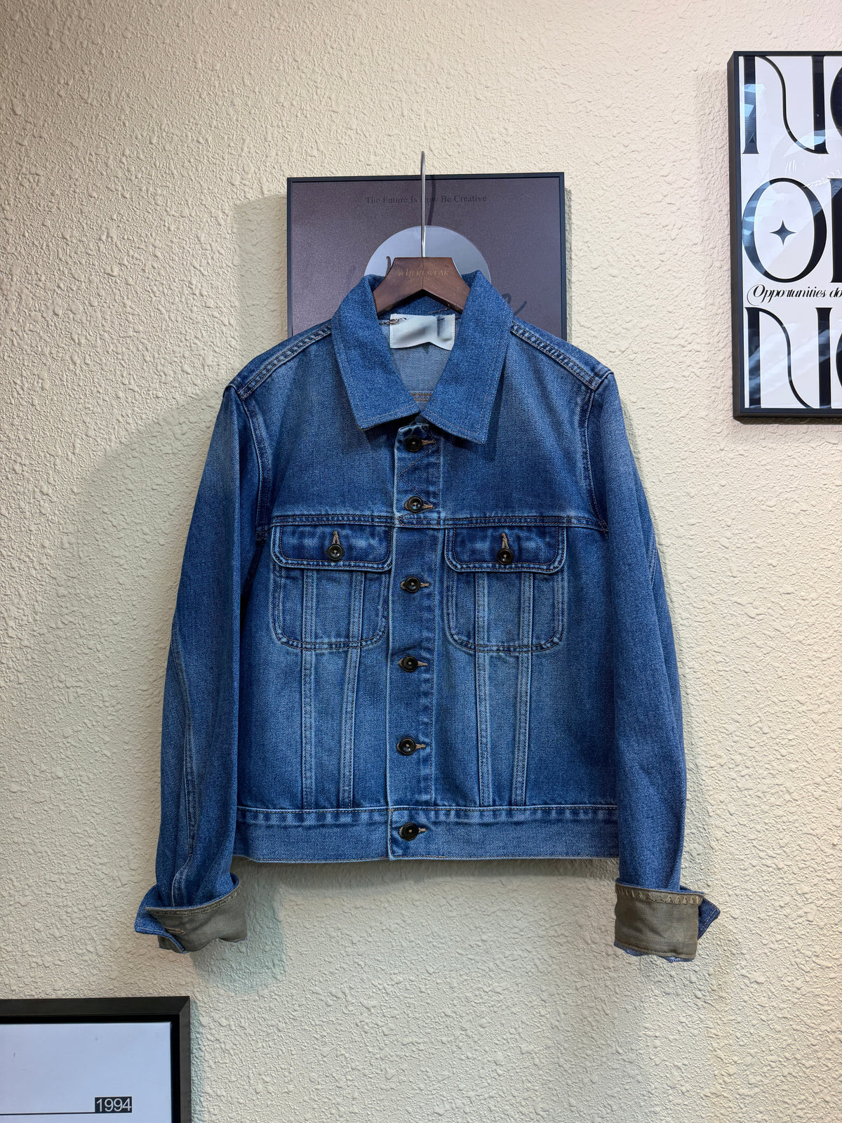 Shirt collar denim outer#00957