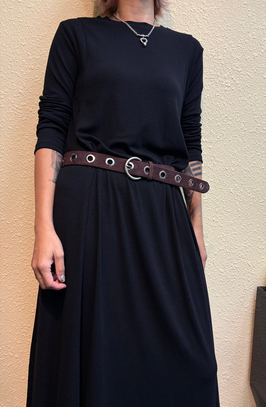 Suede leather belt