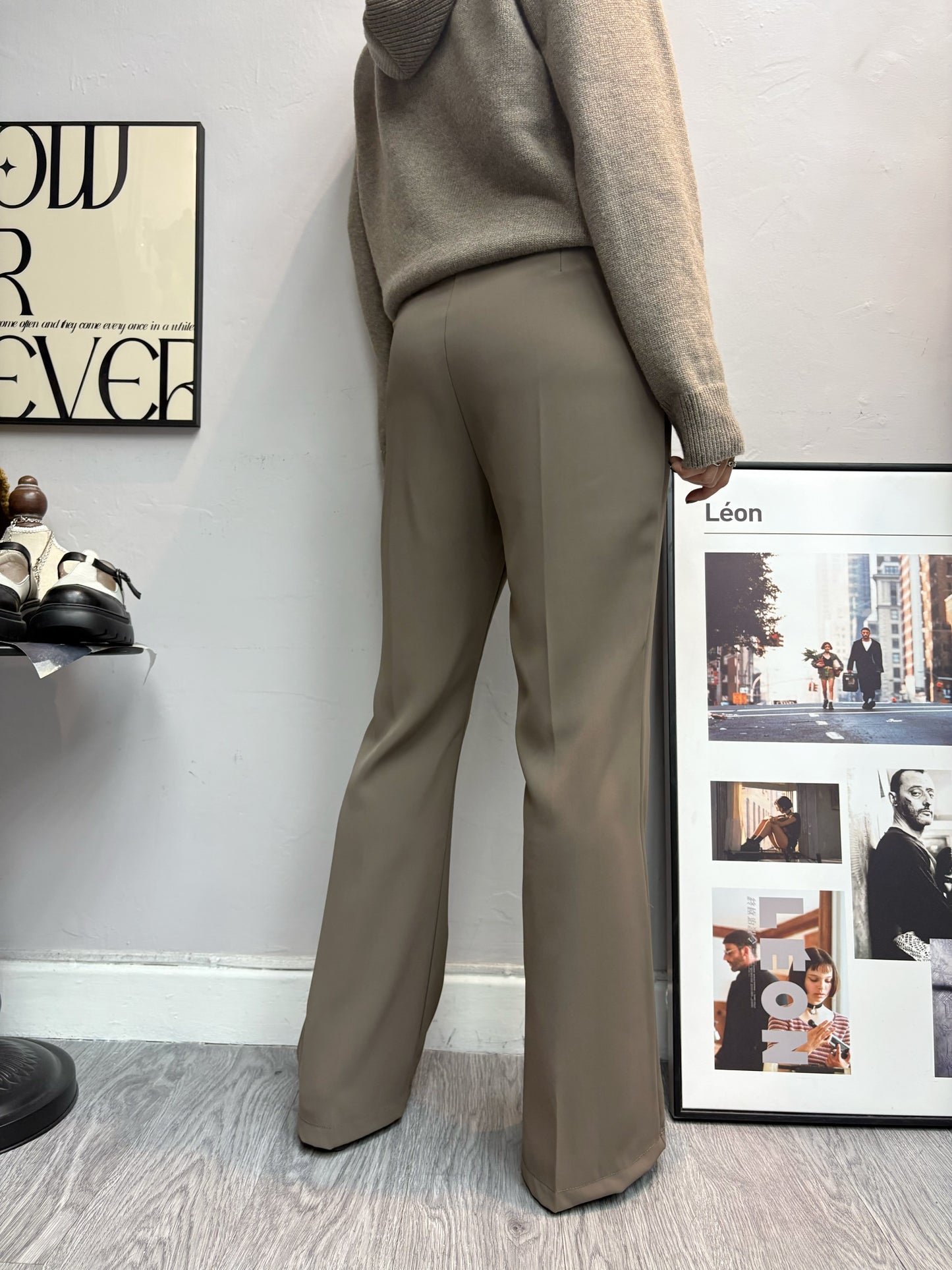 (-20% off)Slim fit flared pants #00289