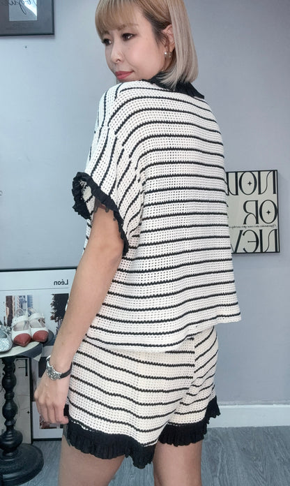 Striped knit set #00649