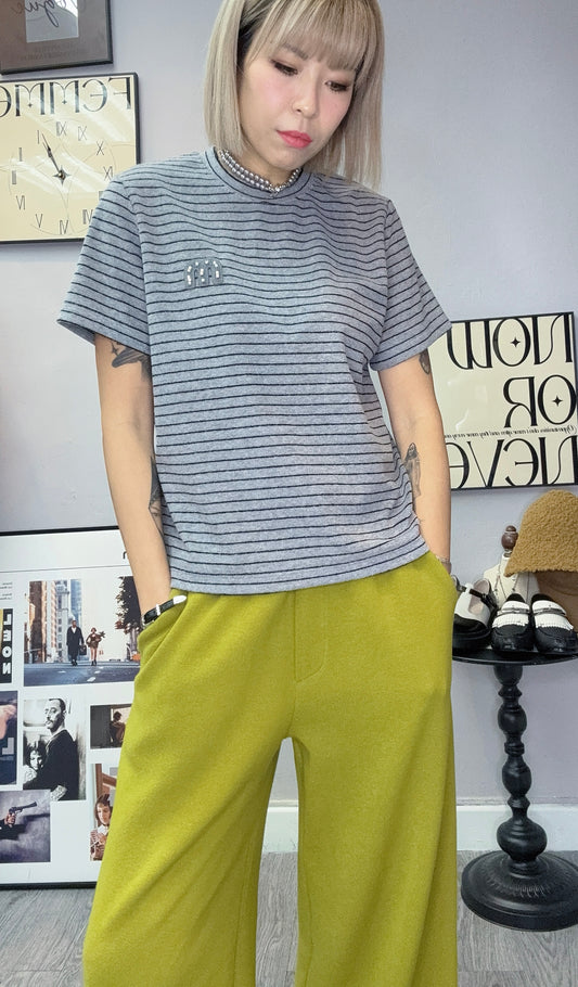 (-20% off) stripe short sleeves top #00296