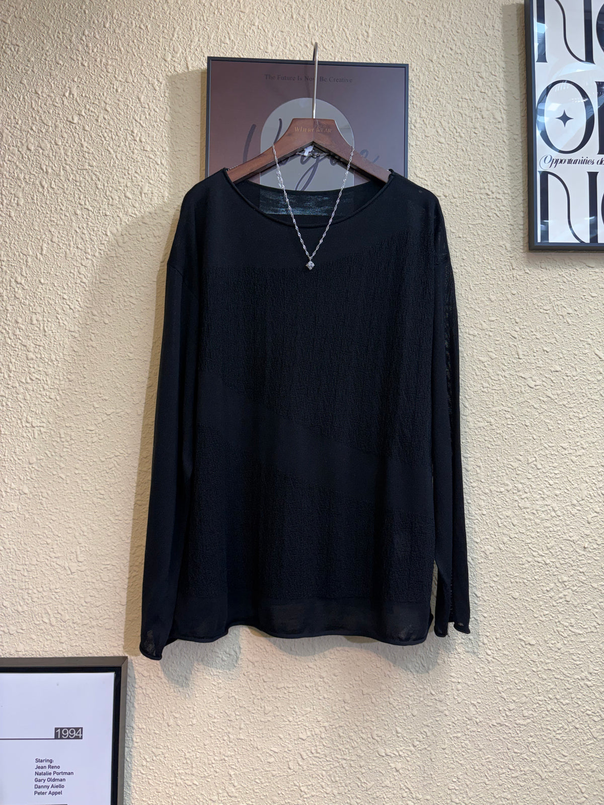 Mix knitted loose top