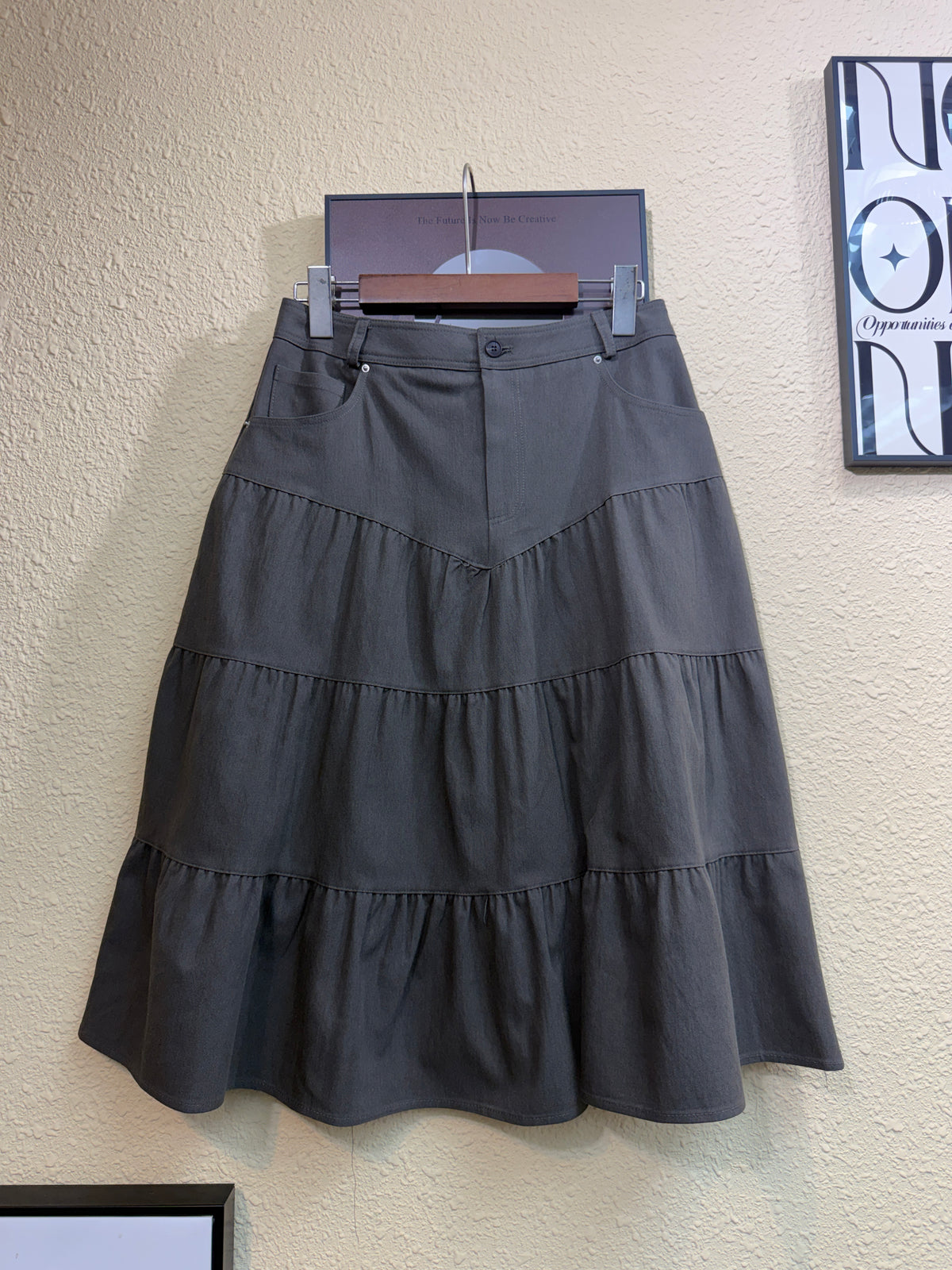 A-line tiered skirt #01013