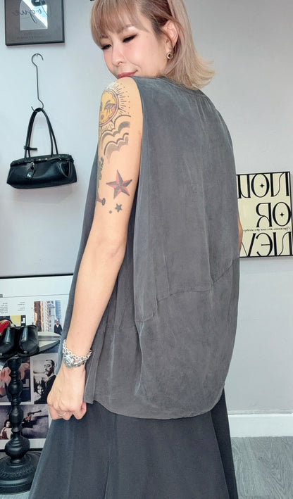 Plain silky tank #00634