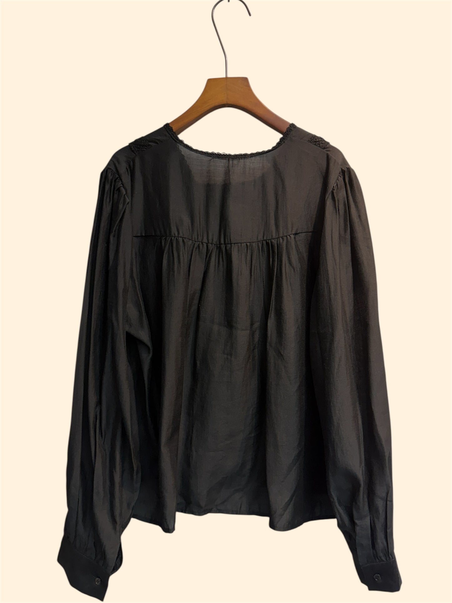V neck lace front buttons blouse #00319
