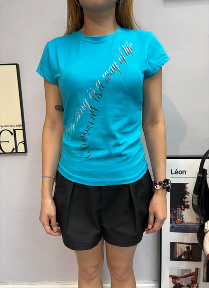 (-30%)Words slim tee #00786