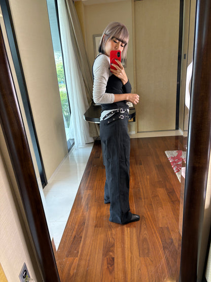 Double strap fake two pieces tee