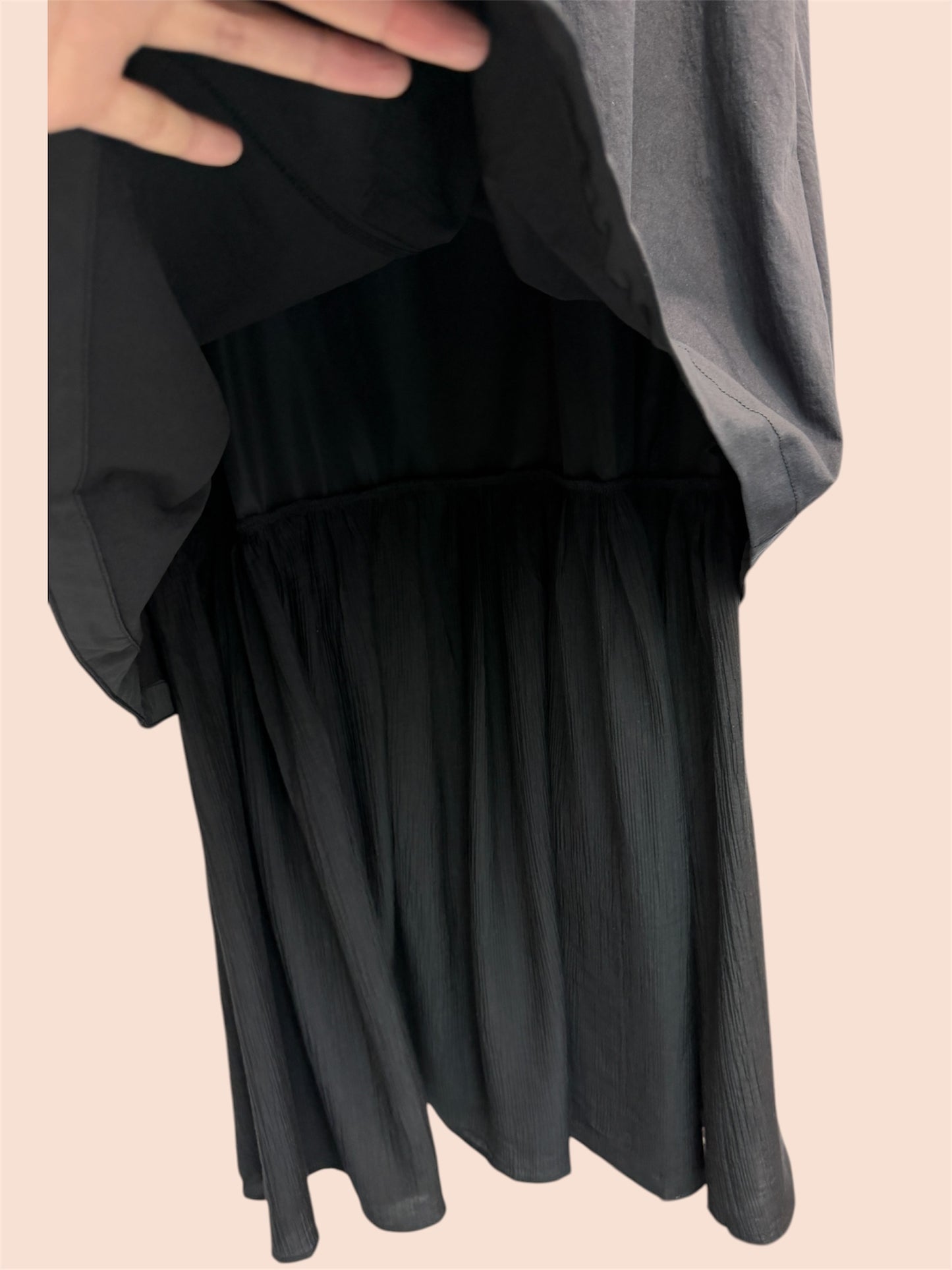 V ruffle neck two tone vest one piece #00480