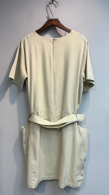 (-30%)With belt side big pockets one piece #00784