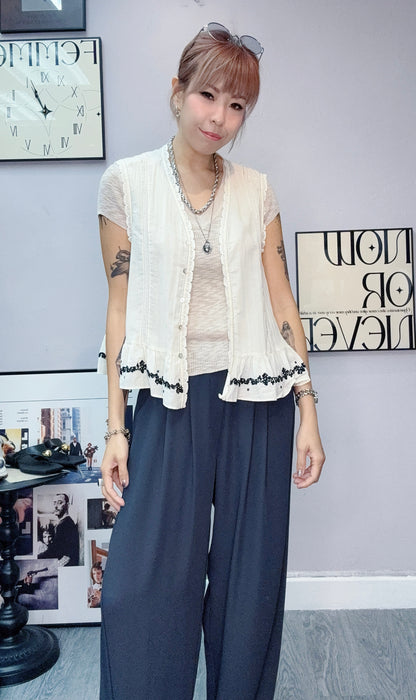 Stitch embroidery hem blouse #00627