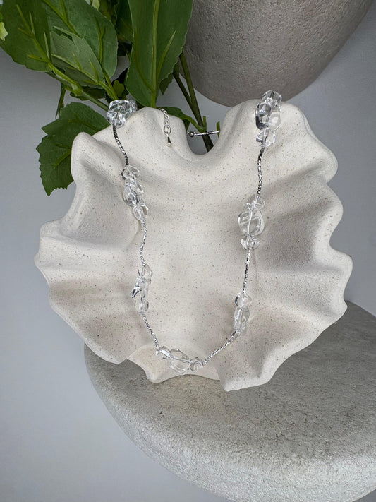 Transparent craft beads necklace