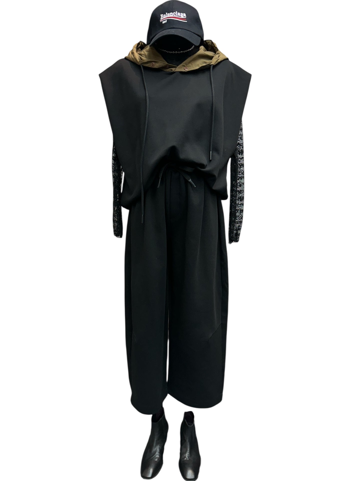 Two tone vest hoodie