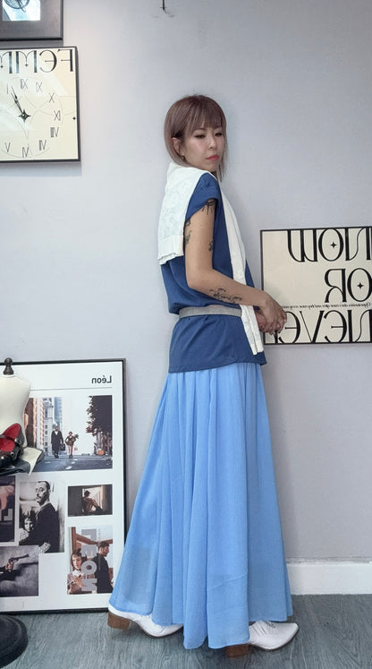 Twist collar long tee #00594
