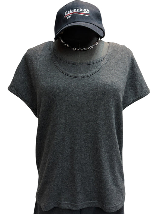 Fake two piece short sleeves tee #00126