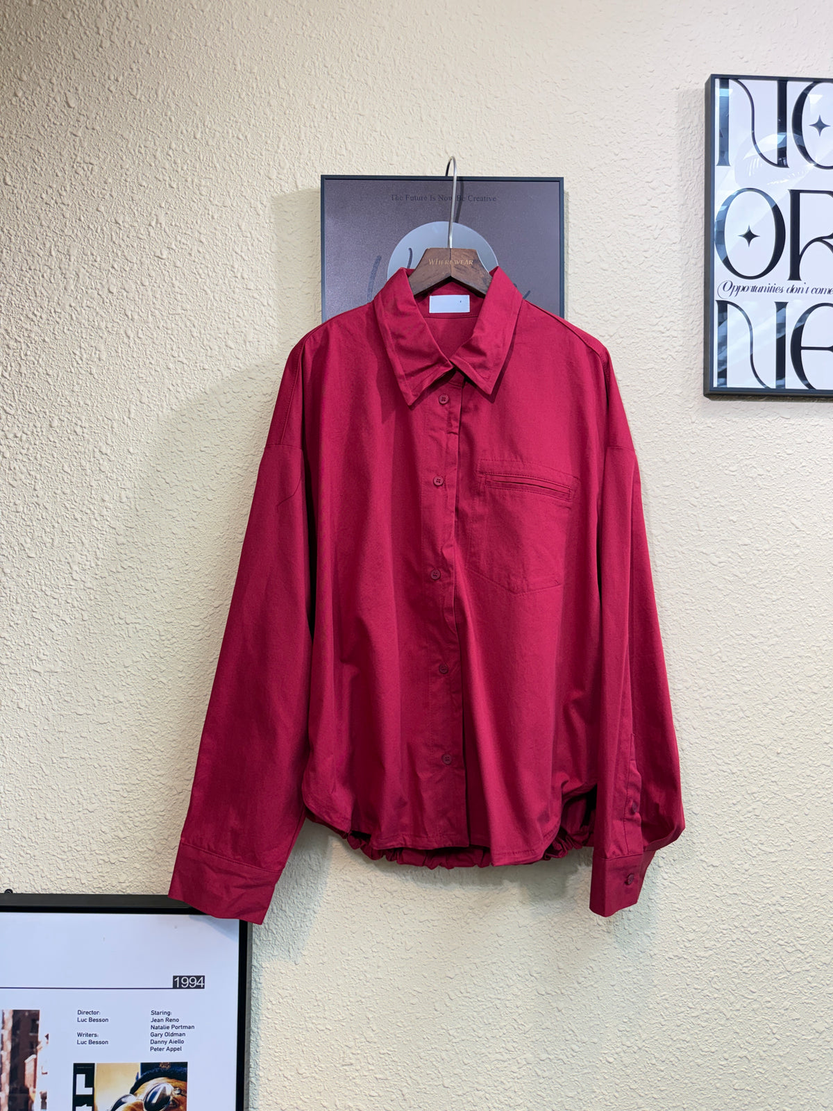 Wire shirt collar back puff hem outer #01016