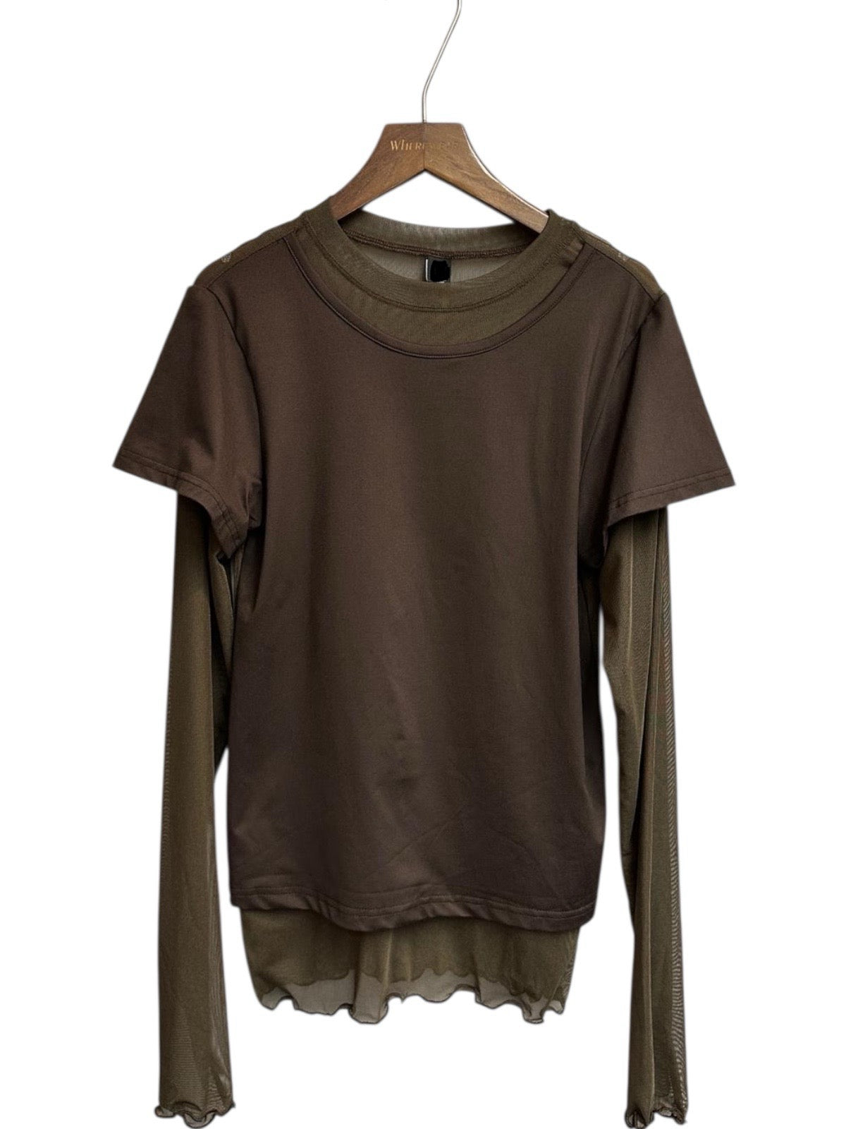 Mesh X  fake two piece  tee